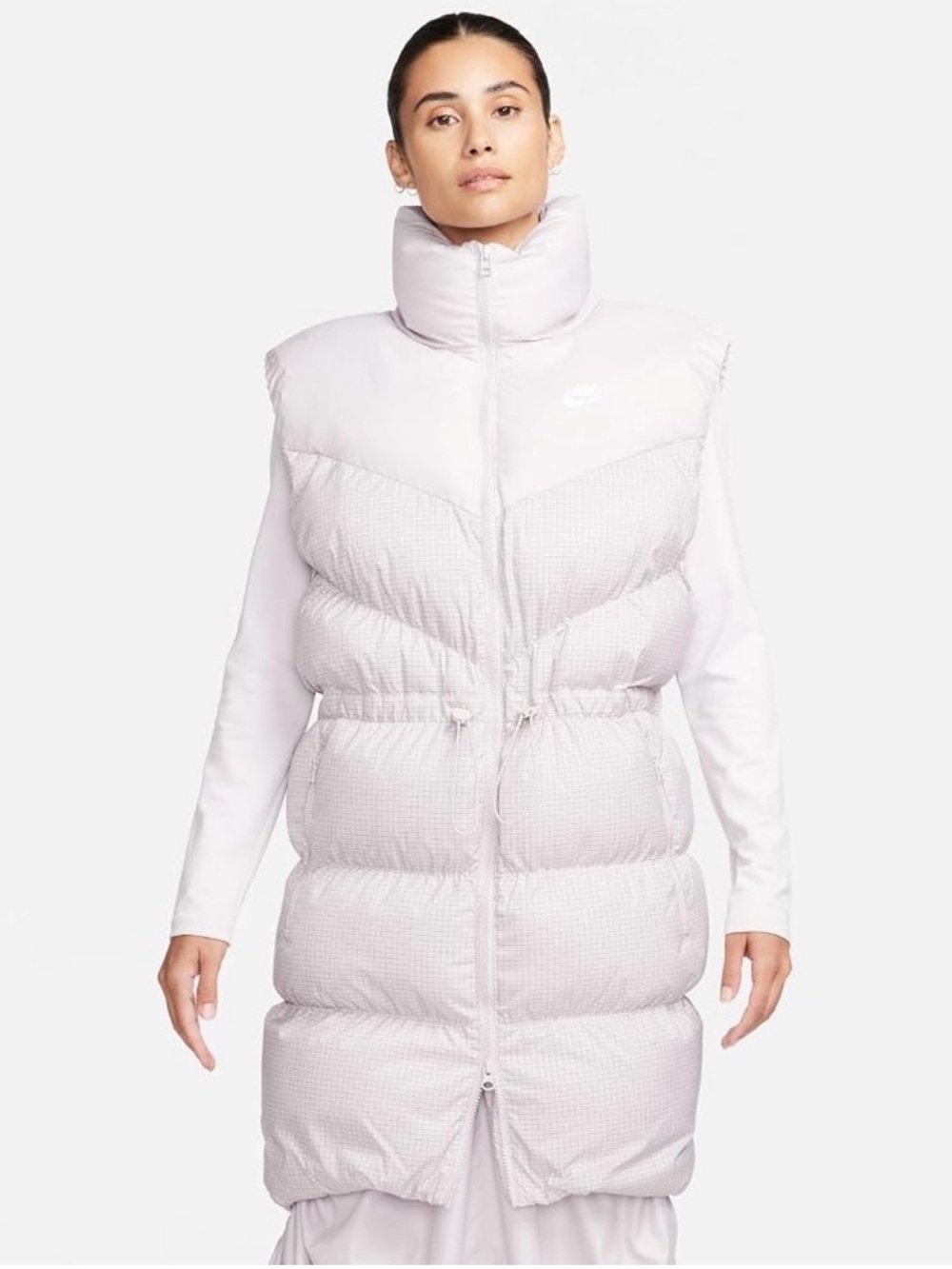 NWOT Nike Women's Pale Pink Long Puffer Vest